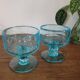 Coupes bleu en verre bullé