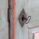 Rustic Weathered Farmhouse Folk Art Painted Bridal Cabinet