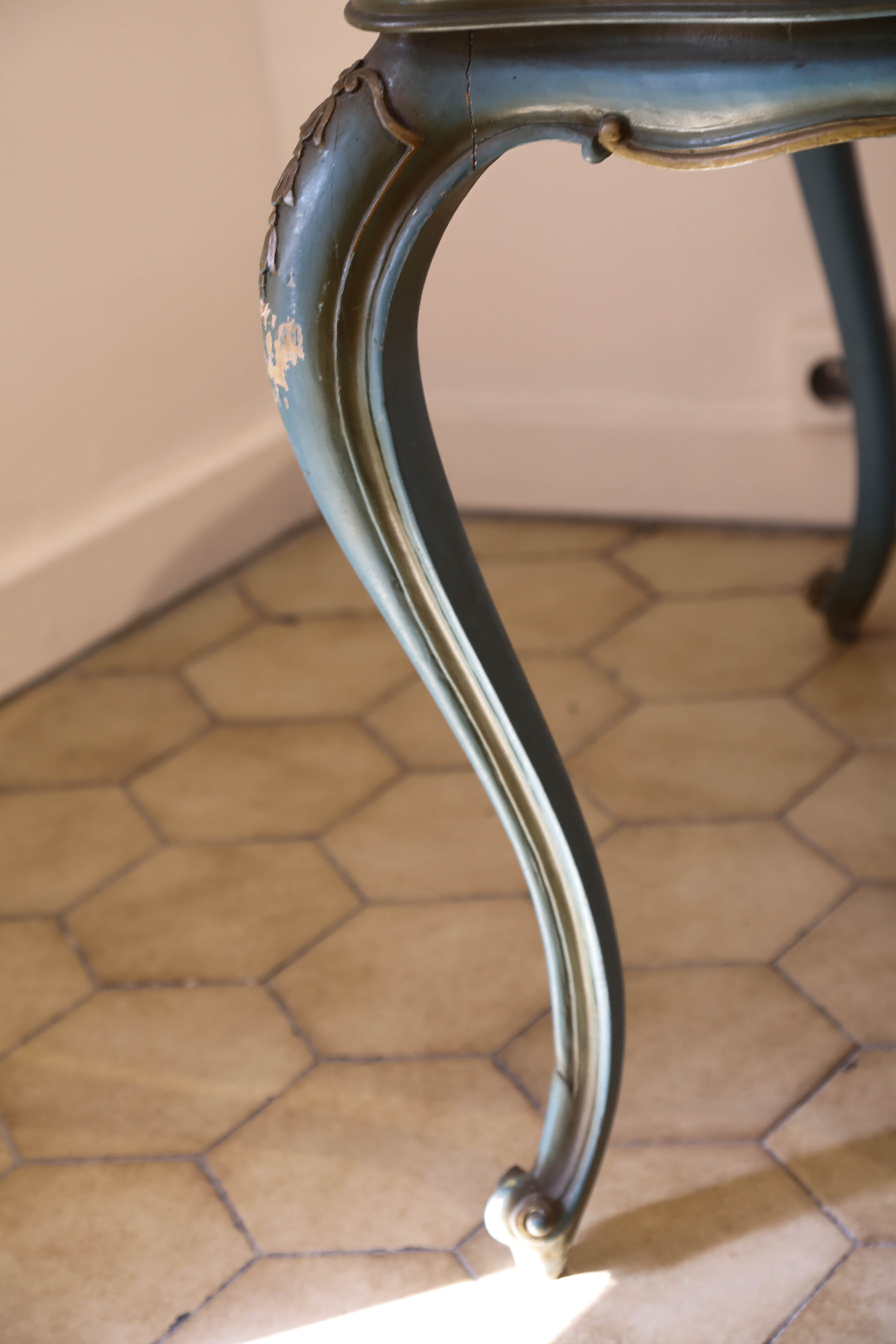 Louis XV style Venetian blue patina table