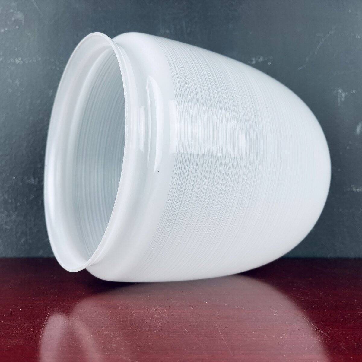 Mid-century white glass ceiling lamp, Italy, 1970s.