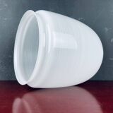 Mid-century white glass ceiling lamp, Italy, 1970s.