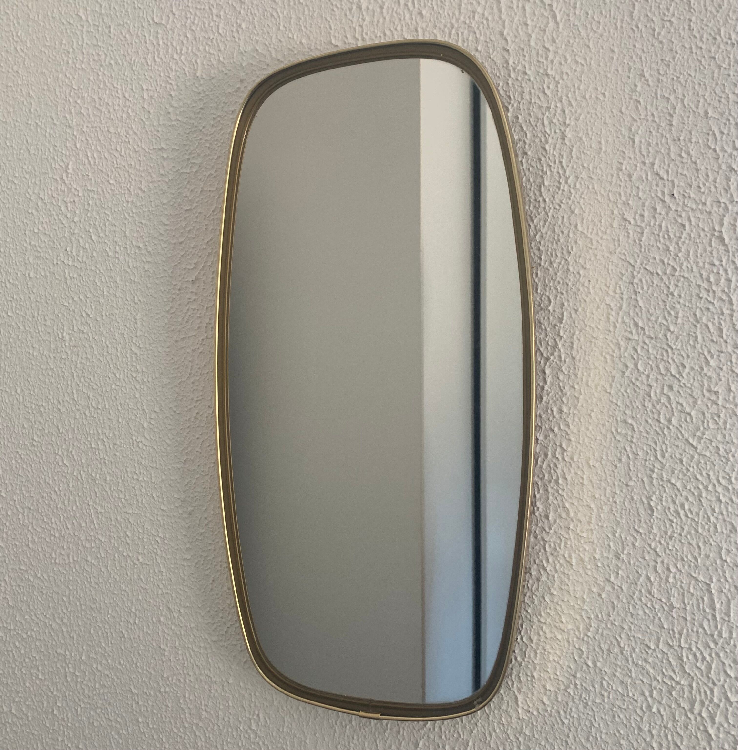 Vintage mirror 1960 asymmetrical mirror - 46 x 24 cm