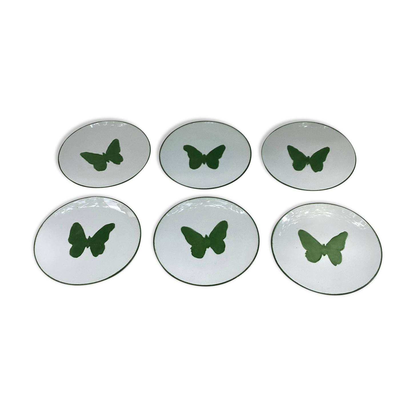 Set of six plates dish dessert in Limoges porcelain dimension: diameter -18,5cm-