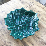 Vallauris green ceramic leaf dish