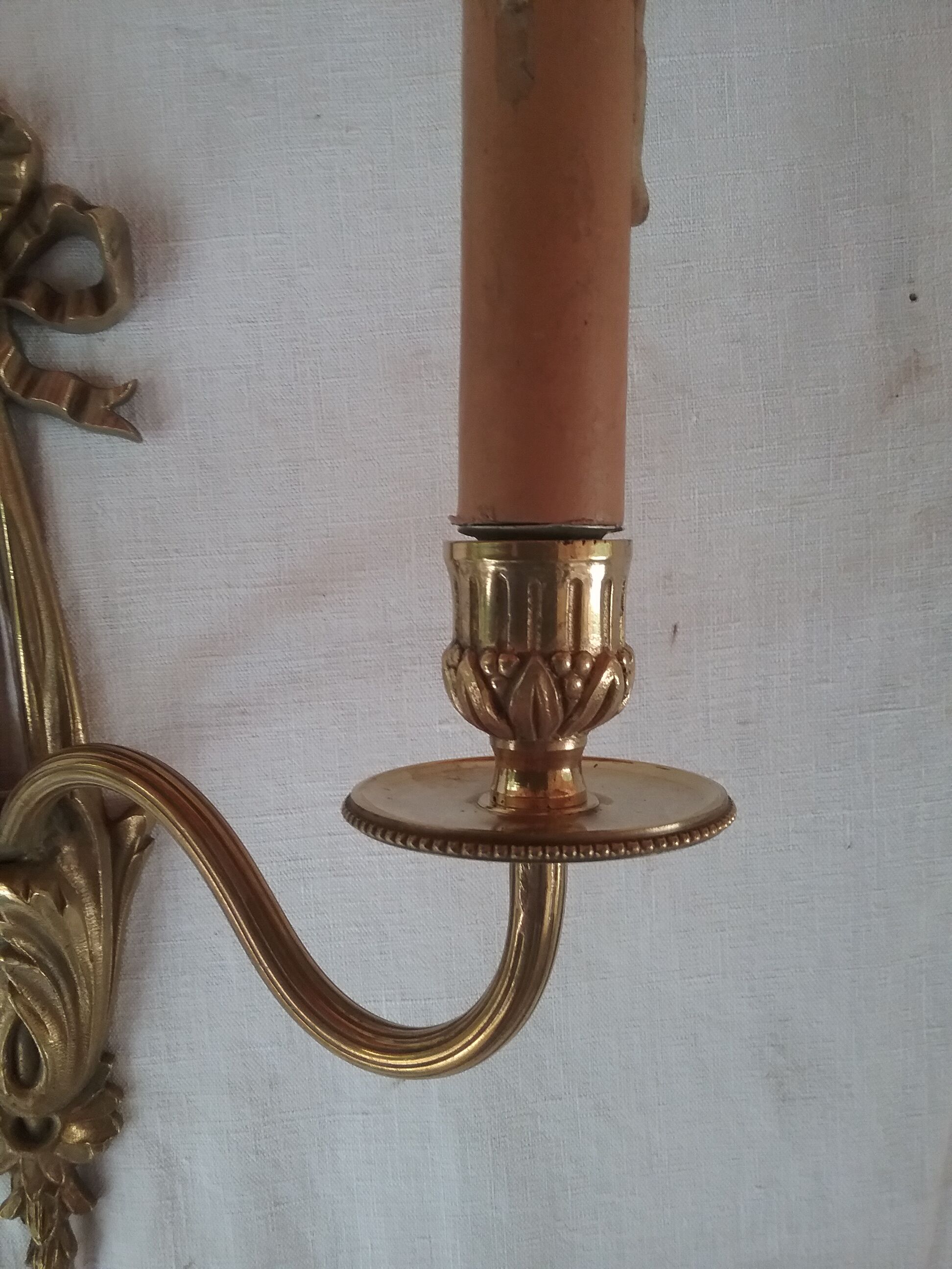 Double brass wall light