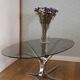 Table basse chrome et verre Dad