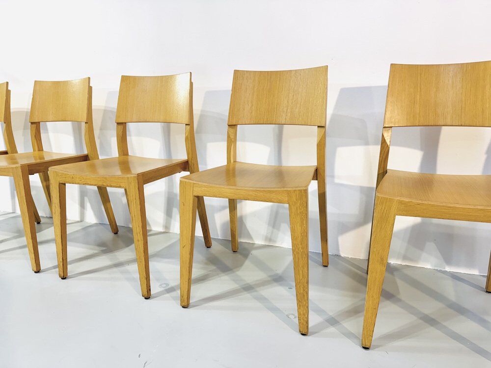 Danish beech dining chairs, 1980s, set of 6