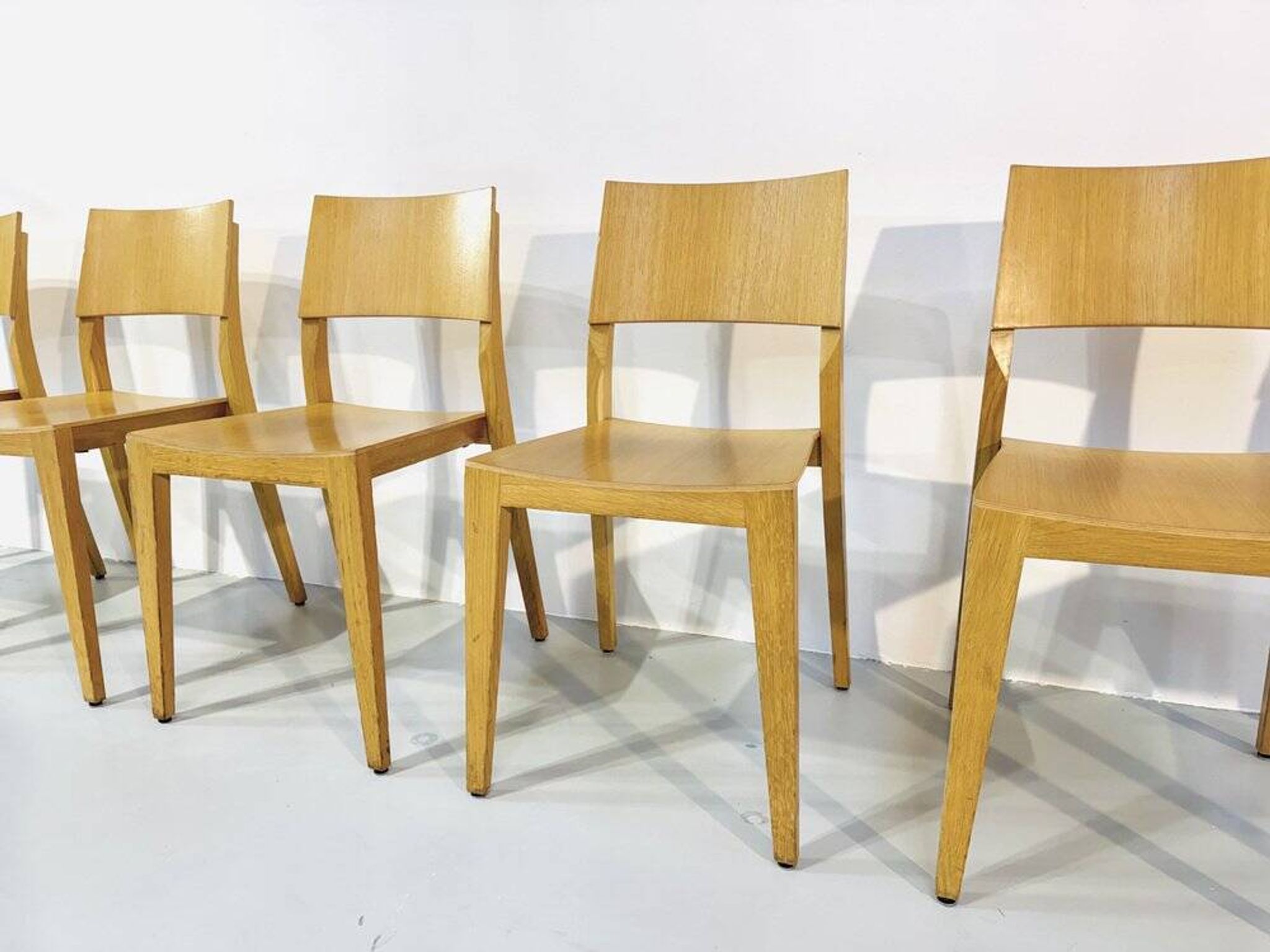 Danish beech dining chairs, 1980s, set of 6