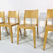 Danish beech dining chairs, 1980s, set of 6