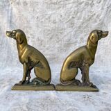 Pair of brass dog andirons