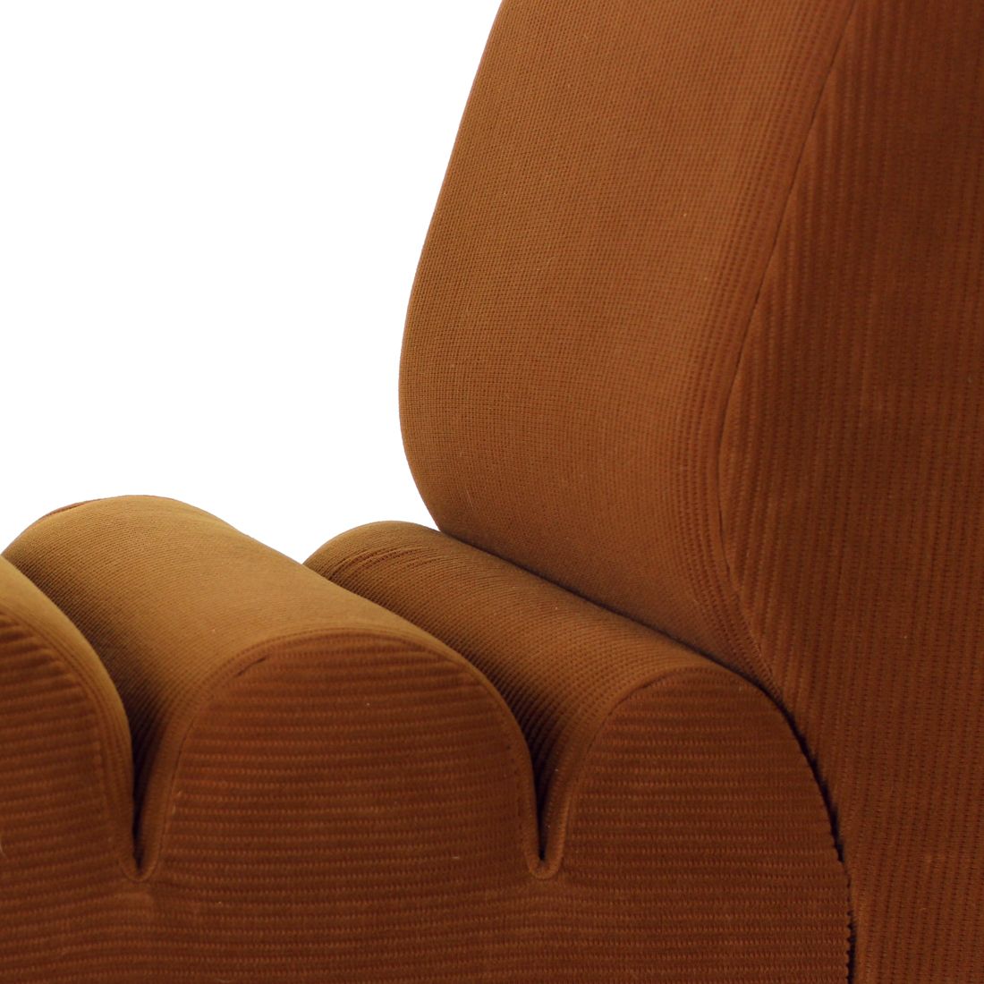 Armchair in brown fabric, czechoslovakia 1970s