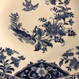 Lot of 5 flat plates and 5 plates Gien 1960, blue and white hollow