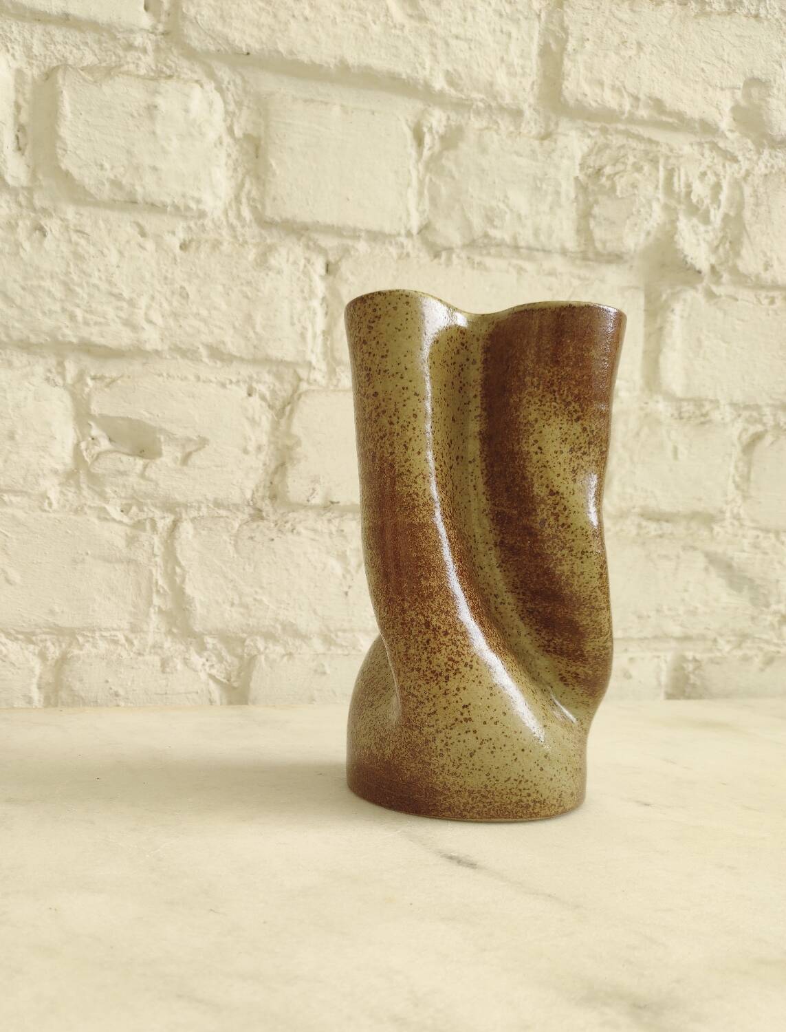 Sculptural Vase in Pyrite Stone - Organic Design 1970