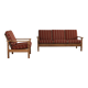 Brutalist sofa and chair set | vintage sofa | 1960s | oak.