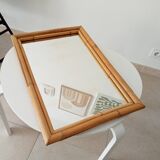 Miroir vintage en bambou années 60 65*45cm