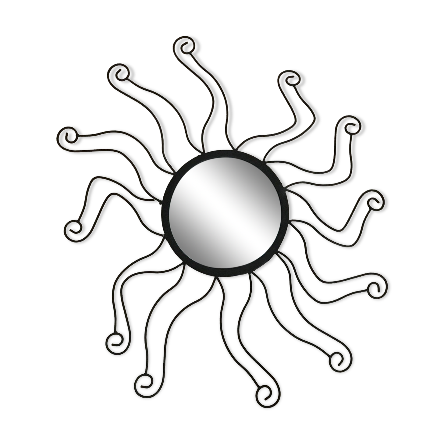 Black metal sun mirror