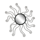 Black metal sun mirror