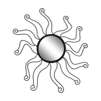 Black metal sun mirror
