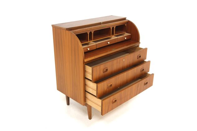 Secrétaire scandinave en noyer, Suède, 1960