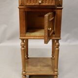 Antique bedside table with marble top and one drawer