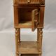 Antique bedside table in marble and wood, 1 drawer.