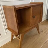 Vintage bedside table, 60s Scandinavian style compass feet