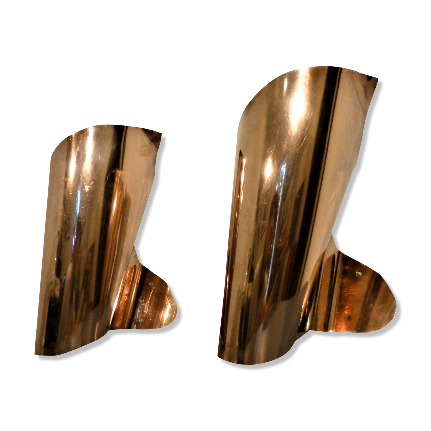 Pair of vintage brass wall lamps 1970