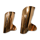 Pair of vintage brass wall lamps 1970