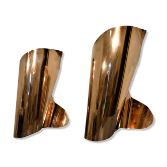 Pair of vintage brass wall lamps 1970