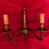 5-spoke chandelier and its 2 sconces in real bronze