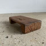 Mini Asian teak side stool blonde