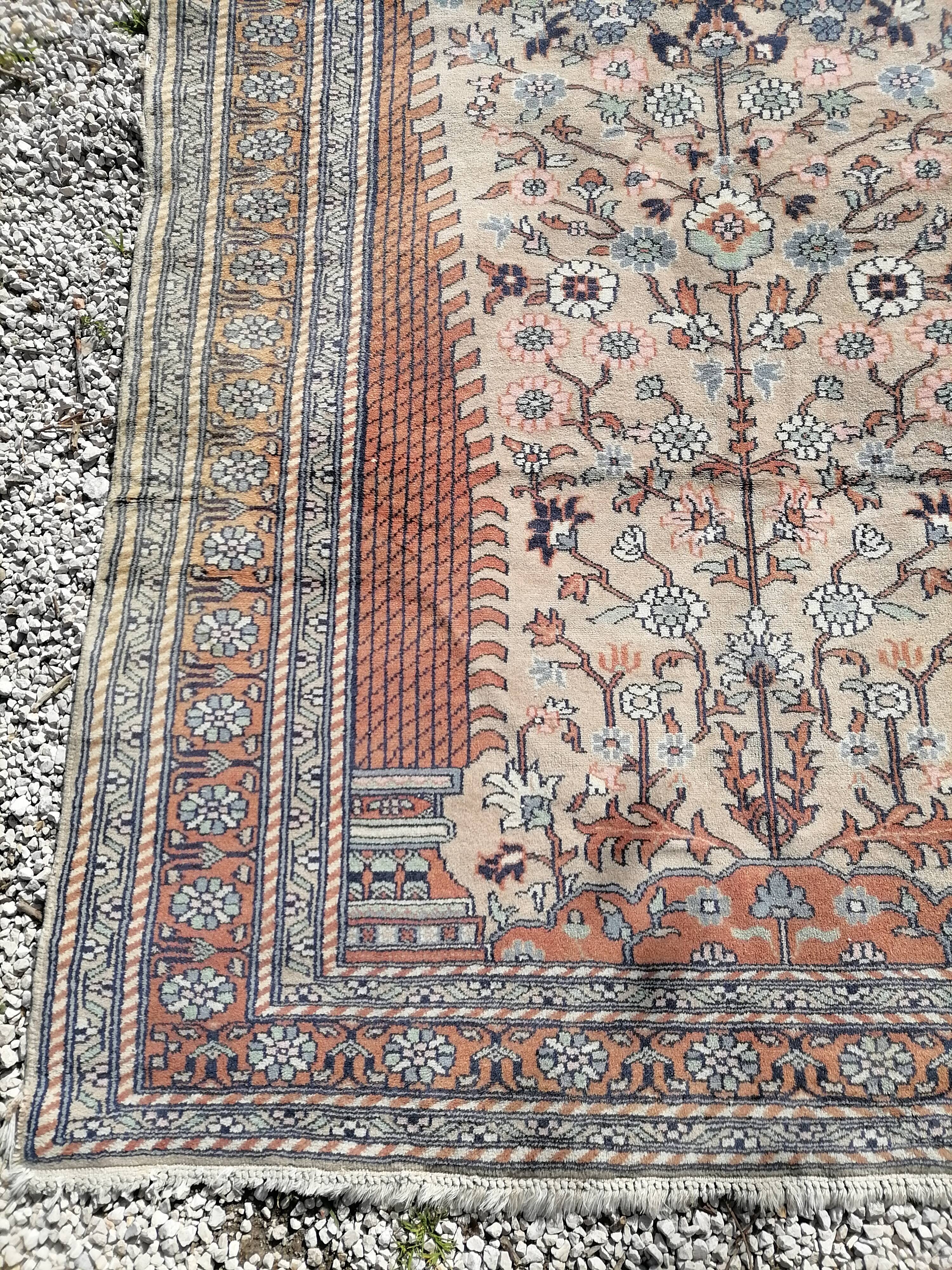 Ancient Persian wool rug handmade fifties 200 x 126cm