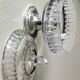 Antique cut crystal sugar bowl diamond point motifs on a metal base
