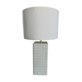 Lampe carrelage mosaïque blanc mat et joint blanc