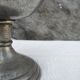 Classic pewter and opaline lamp, Les Étains de la Tour