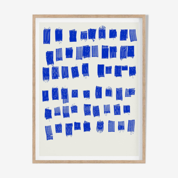 Impression giclée bleue abstraite, 50x70cm