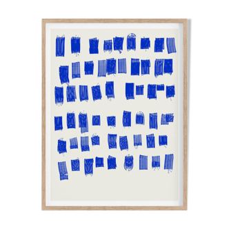 Abstract blue giclee print, 50x70cm