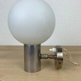 Wall lamp opaline globe aluminum 70s space age