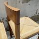 Set of 4 elm straw chairs from the 50s