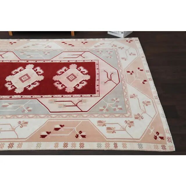 1970s Vintage Turkish Hand-Knotted Wool Cotton Beige Area Rug 190x270