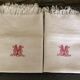 Paire de serviettes nid d'abeille, monogramme M