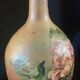 Beautiful bottle A ancient sandstone painted with floral motifs Folk art Puisaye