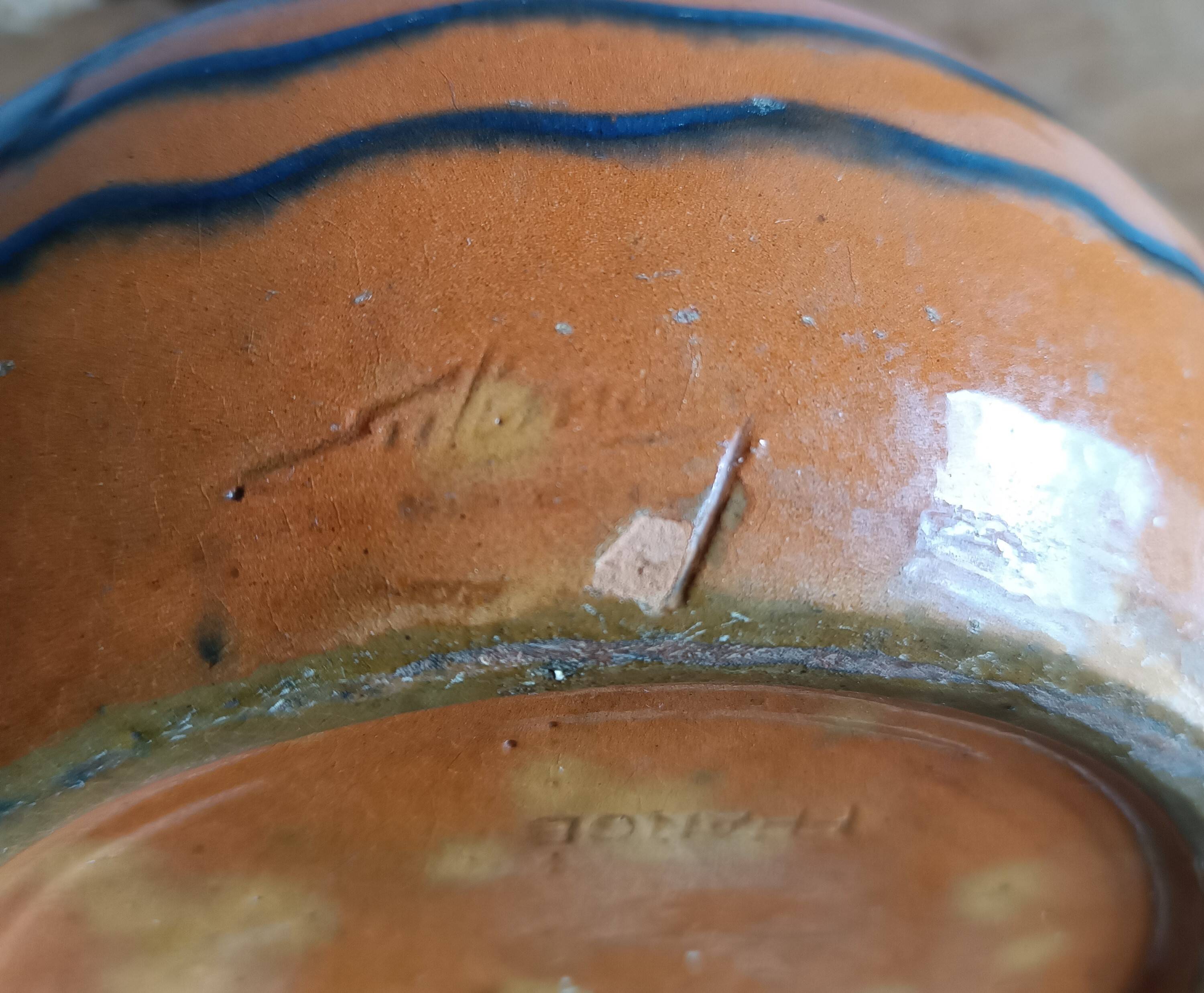 Emile SIMONOD (1893-1977) Glazed ceramic vase with handles Savoie France