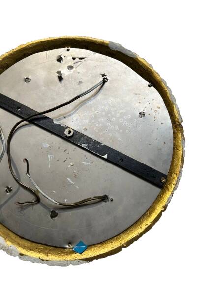 Ceiling light in glass and gold metal