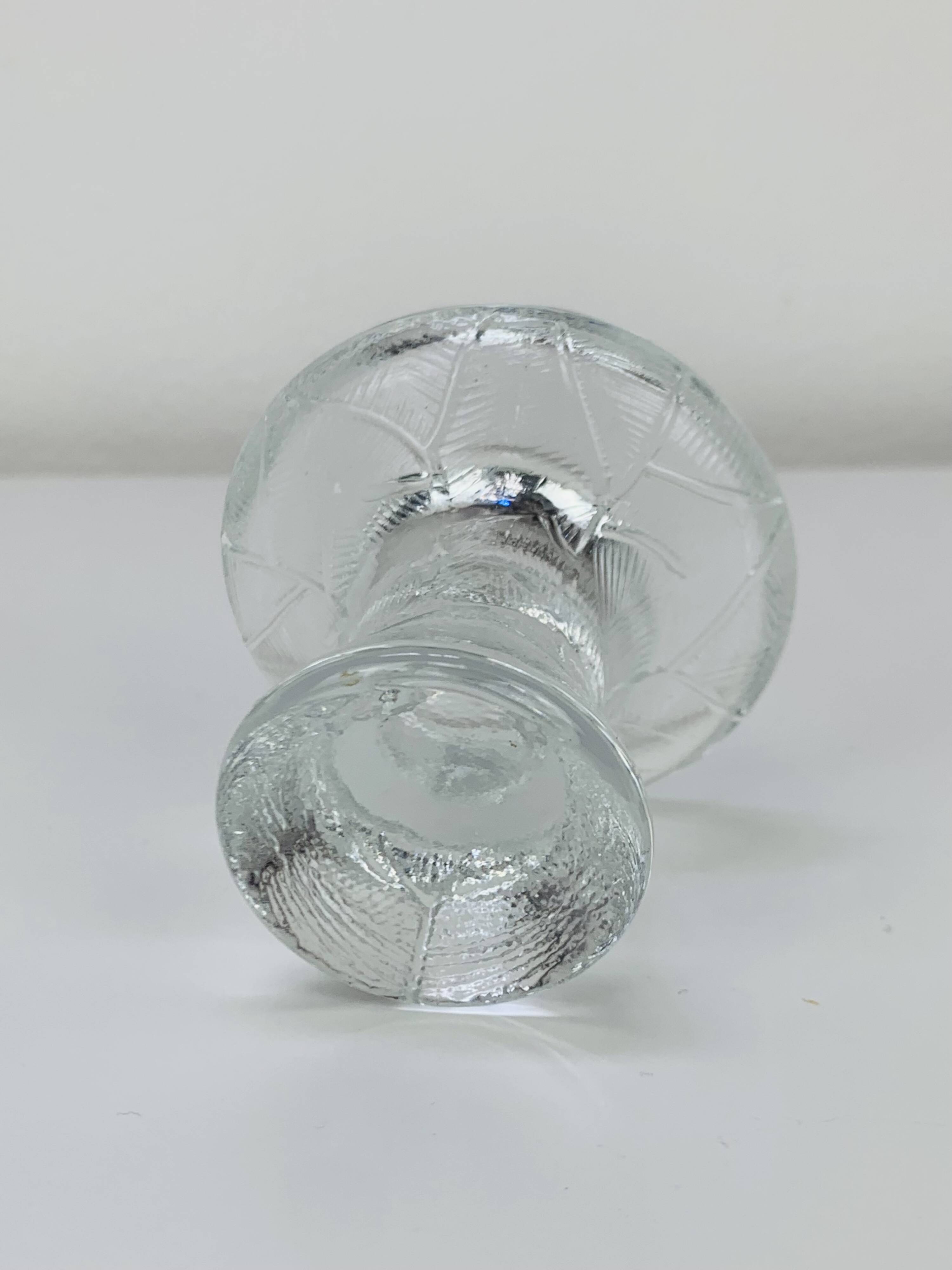 5 bougeoirs "feuilles" en verre vintage