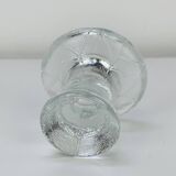 5 bougeoirs "feuilles" en verre vintage