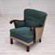 1950s, Danish armchair, original green/beige furniture wool, beech wood.