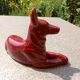Chien berger allemand faience rouge vintage