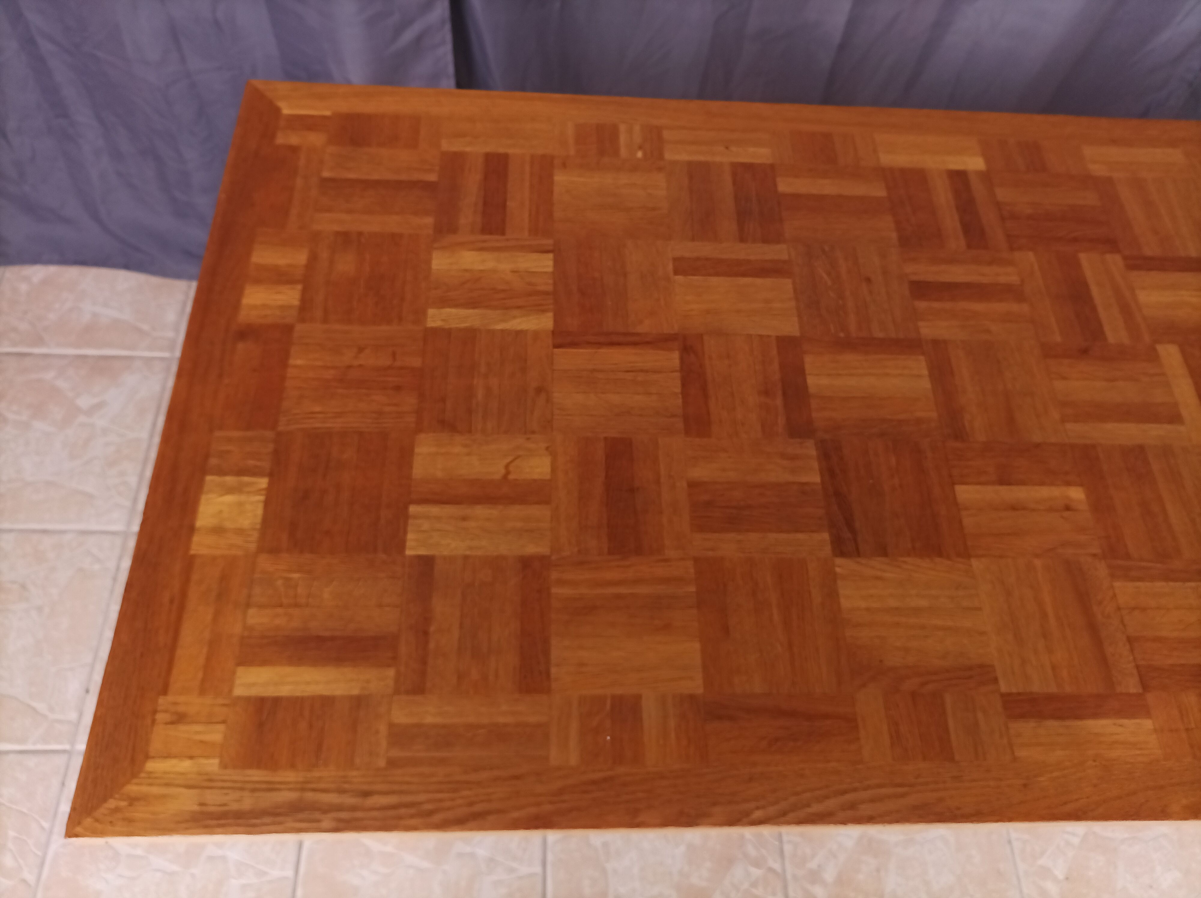 Vintage table in solid white oak