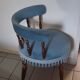Armchair toad wood velvet fabric blue